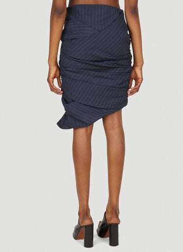 Ruched Pinstripe Skirt Lourdes Ruched Pinstripe Skirt Blue lou0249010