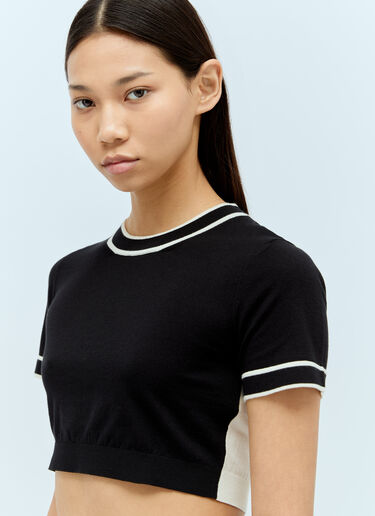 Max Mara 대조적인 니트 크롭 탑  블랙 max0256009