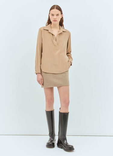 Silk Crêpe de Chine Shirt Max Mara Silk Crêpe de Chine Shirt Beige max0258008