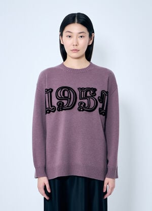 Max Mara 宽大羊毛羊绒针织衫 紫色 max0259019