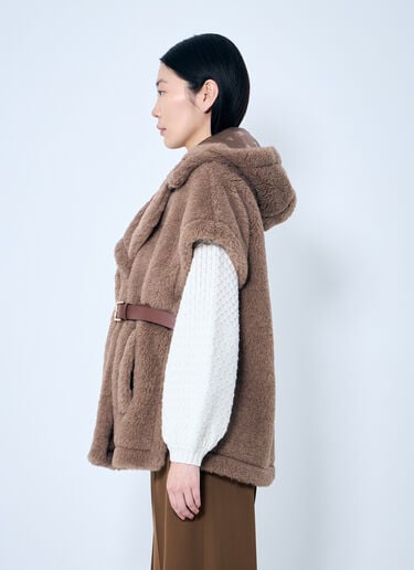 Teddy Fabric Gilet Cape Max Mara Teddy Fabric Gilet Cape Light Brown max0259026