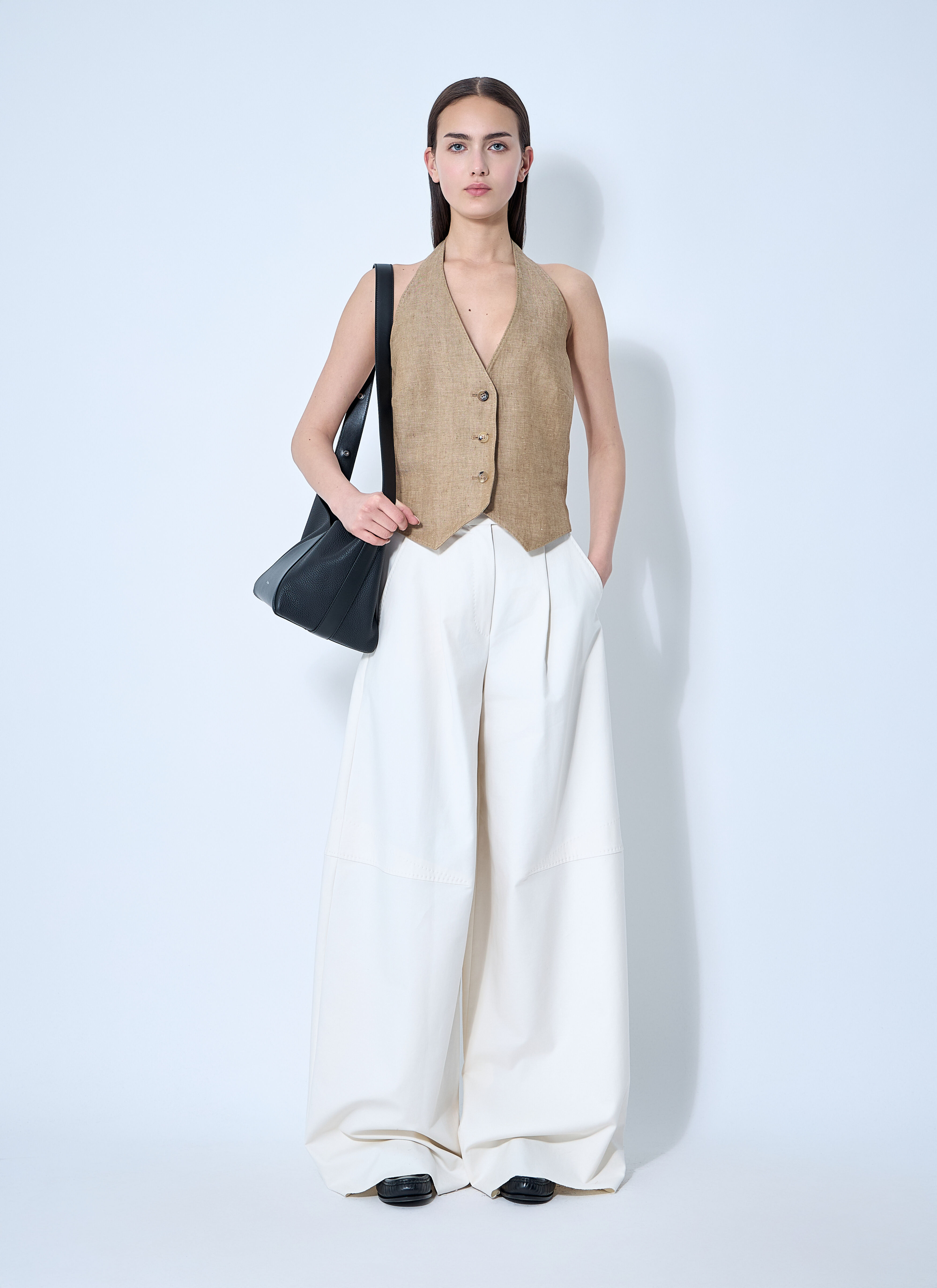 Max Mara Women's' Sauro Halterneck Waistcoat in Brown | LN-CC®