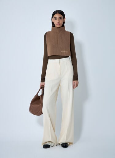 Max Mara Tailored Wool Pants Ivory max0261003
