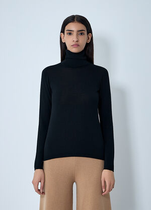 Max Mara Wool Turtleneck Sweater Black max0262002