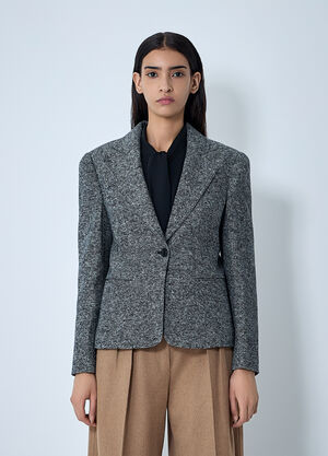 Max Mara Single-Breasted Blazer Grey max0262003