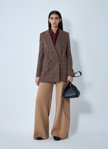 Check Double-Breasted Blazer Max Mara Check Double-Breasted Blazer Brown max0262017