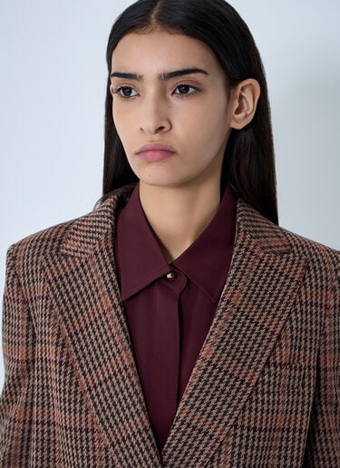 Check Double-Breasted Blazer Max Mara Check Double-Breasted Blazer Brown max0262017