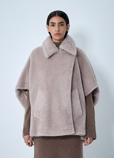 Max Mara Burshed Wool Poncho Beige max0262031