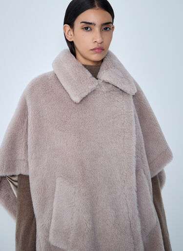 Max Mara Burshed Wool Poncho Beige max0262031