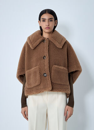 Max Mara Burshed Wool Poncho Camel max0262032