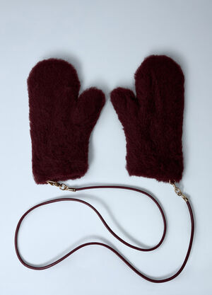 Max Mara Ombrato Gloves Burgundy max0262038