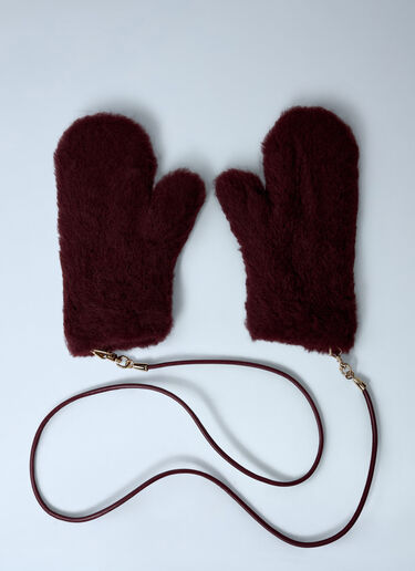 Max Mara Ombrato Gloves Burgundy max0262038