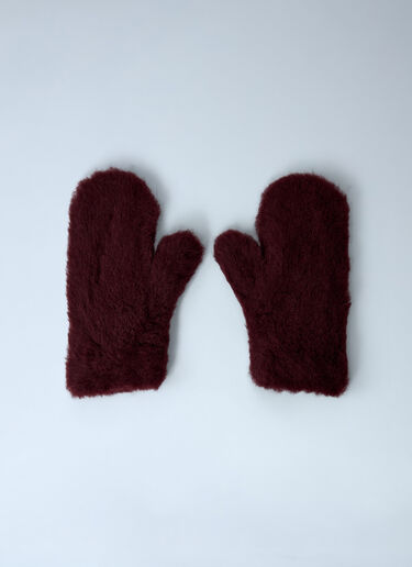Max Mara Ombrato Gloves Burgundy max0262038
