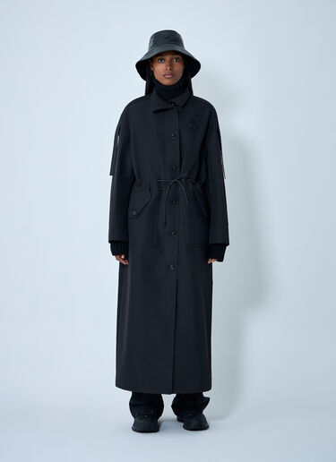 Moncler x EE72 by Edward Enninful Winifred Long Windbreaker Jacket Black mee0262003