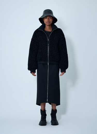 Moncler x EE72 by Edward Enninful Zip-Up Midi Skirt Black mee0262005