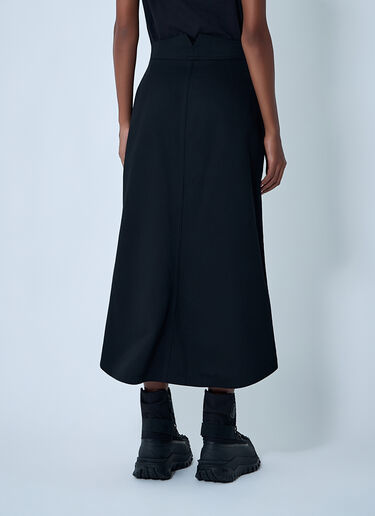 Moncler x EE72 by Edward Enninful Zip-Up Midi Skirt Black mee0262005