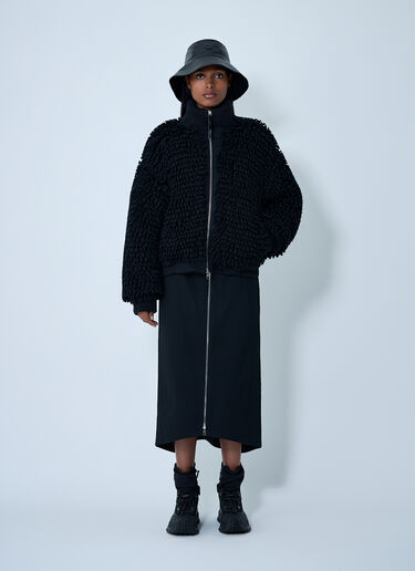 Moncler x EE72 by Edward Enninful Textured Wool-Blend Cardigan Black mee0262008