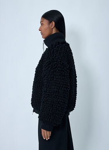 Moncler x EE72 by Edward Enninful Textured Wool-Blend Cardigan Black mee0262008