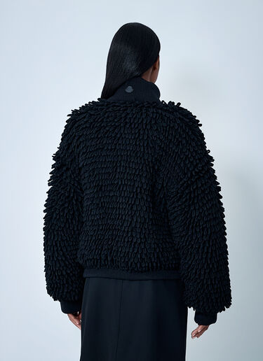 Moncler x EE72 by Edward Enninful Textured Wool-Blend Cardigan Black mee0262008