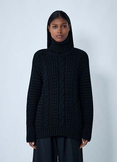 Cable Knit Sweater Moncler x EE72 by Edward Enninful Cable Knit Sweater Black mee0262009