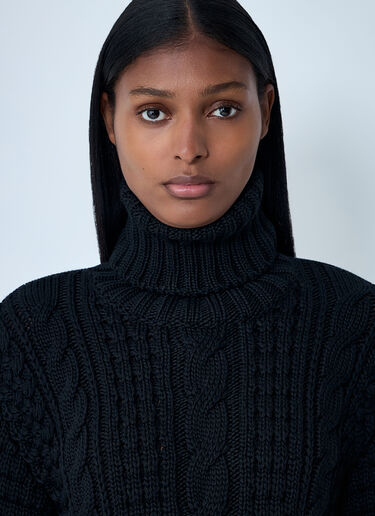 Cable Knit Sweater Moncler x EE72 by Edward Enninful Cable Knit Sweater Black mee0262009