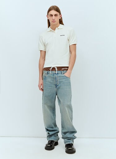 徽标刺绣 Polo 衫 Miu Miu 徽标刺绣 Polo 衫 白色 miu0156005