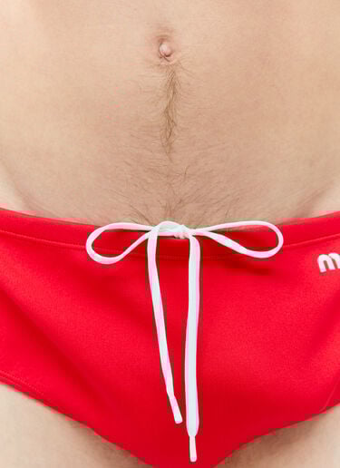 Logo Embroidery Bikini Briefs Miu Miu Logo Embroidery Bikini Briefs Red miu0156008