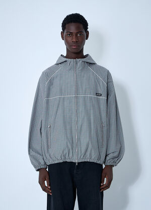 Miu Miu Check Hooded Jacket Grey miu0161001