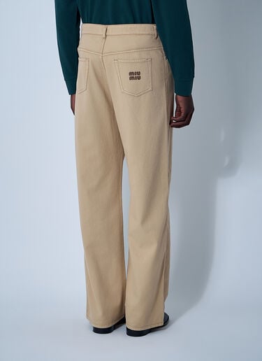 Logo Motif Jeans Miu Miu Logo Motif Jeans Beige miu0161006