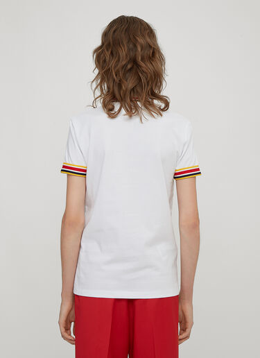 Striped Rubber Logo Patch T Shirt MiuMiu Striped Rubber Logo Patch T Shirt White miu0233010