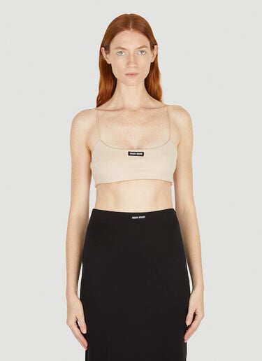 Camisole Crop Top Miu Miu Camisole Crop Top Beige miu0251008