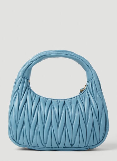 Wander Matelassé Hobo Bag Miu Miu Wander Matelassé Hobo Bag Blue miu0252036