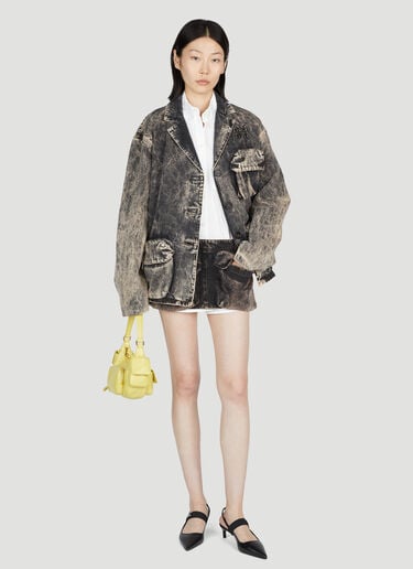 워시드 데님 미니스커트 Miu Miu 워시드 데님 미니스커트 블랙 miu0252068