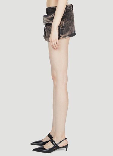 워시드 데님 미니스커트 Miu Miu 워시드 데님 미니스커트 블랙 miu0252068