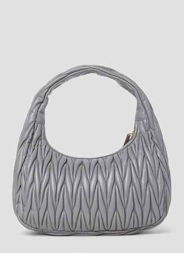 Wander Matelassé Hobo Bag Miu Miu Wander Matelassé Hobo Bag Grey miu0252076