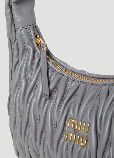 Wander Matelassé Hobo Bag Miu Miu Wander Matelassé Hobo Bag Grey miu0252076