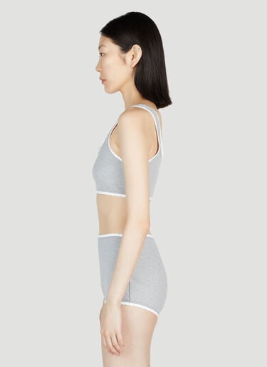徽标罗纹短上衣 Miu Miu 徽标罗纹短上衣 灰色 miu0254028