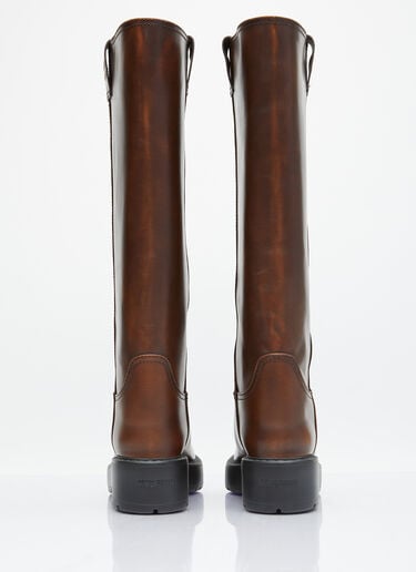 Fumé Leather Boots Miu Miu Fumé Leather Boots Brown miu0254039