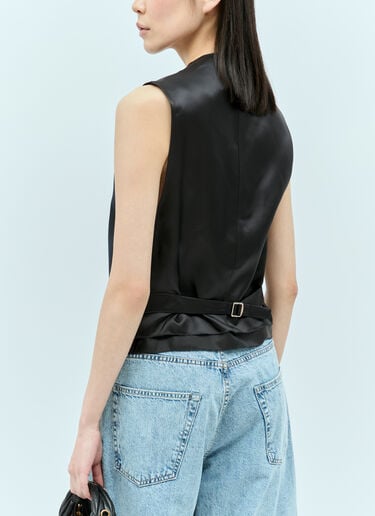 Single-Breasted Pinstripe Vest Miu Miu Single-Breasted Pinstripe Vest Navy miu0255002