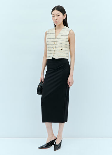 Striped Bouclé Gilet Miu Miu Striped Bouclé Gilet Cream miu0256005
