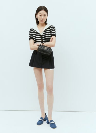 캐시미어 스트라이프 탑 Miu Miu 캐시미어 스트라이프 탑 블랙 miu0256010