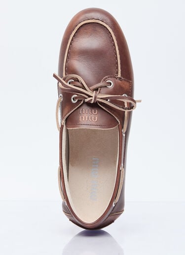 레이스업 로퍼 Miu Miu 레이스업 로퍼 브라운 miu0256013