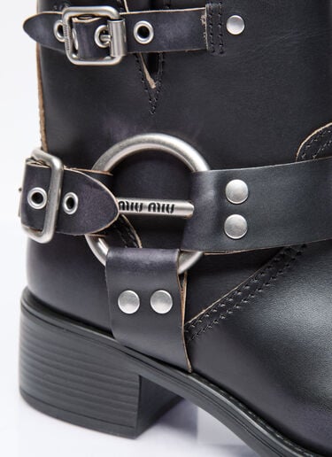 Miu Miu 复古皮靴 黑 miu0256049