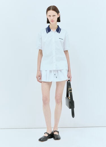 Miu Miu 短袖府绸衬衫 白色 miu0257012