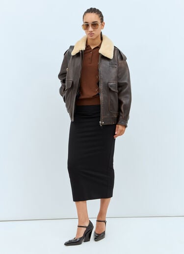 羊毛针织Polo衫 Miu Miu 羊毛针织Polo衫 棕 miu0258004