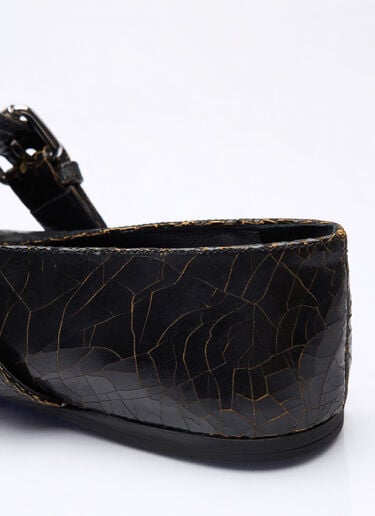 Crackled Leather Ballerina Shoes Miu Miu Crackled Leather Ballerina Shoes Brown miu0259022