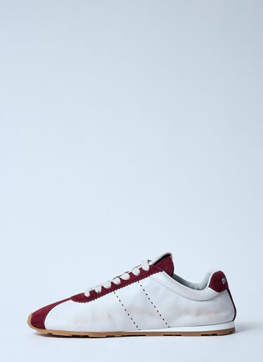 Plume Leather and Suede Sneakers Miu Miu Plume Leather and Suede Sneakers White miu0259029