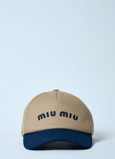 Drill Baseball Cap Miu Miu Drill Baseball Cap Beige miu0259040