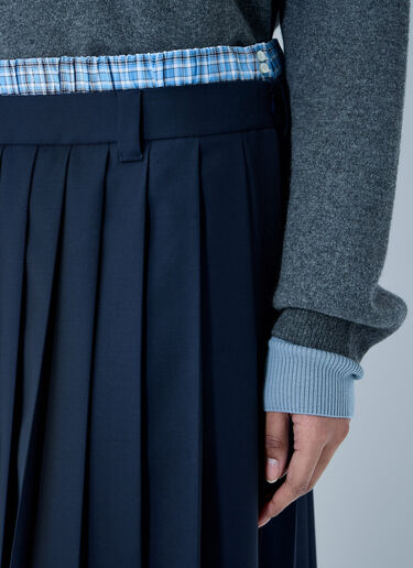 Pleated Batavia Midi Skirt Miu Miu Pleated Batavia Midi Skirt Blue miu0260007