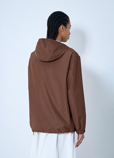 Technical Fabric Hooded Jacket Miu Miu Technical Fabric Hooded Jacket Brown miu0260060